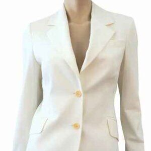 DUCA d' ANDREA Italy Cream Stretch Cotton Blazer Jacket S